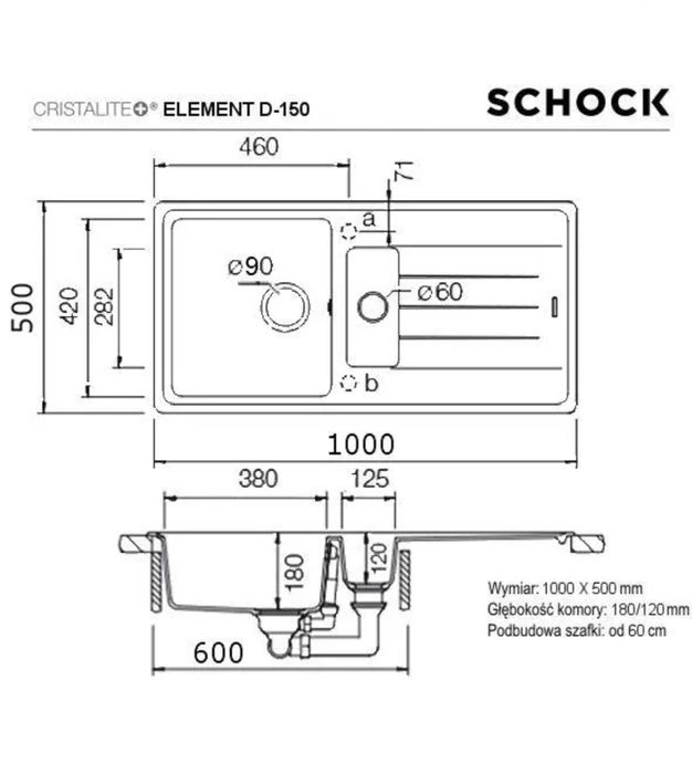 Zlewozmywak Schock Element D-150