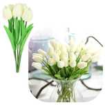 Tulipany Silikonowe Kwiaty Sztuczne 34cm Rośliny Ozdobne do Wazonu5szt