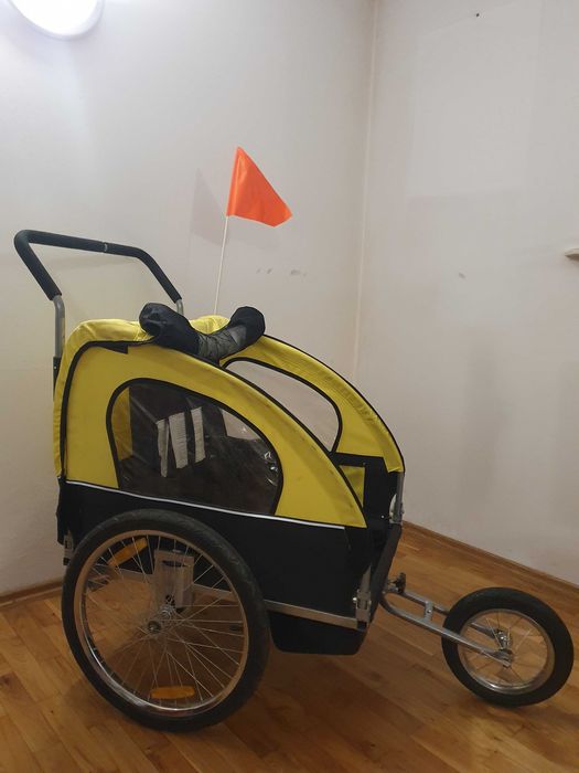 Przyczepka rowerowa dwuosobowa, wózek Sportiko, bagażnik, stan bdb!!