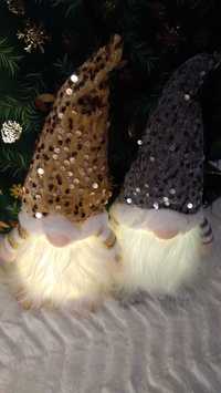 Krasnal Lalka gnom lampka ozdoba świąteczna Mikołaj elf dekoracja