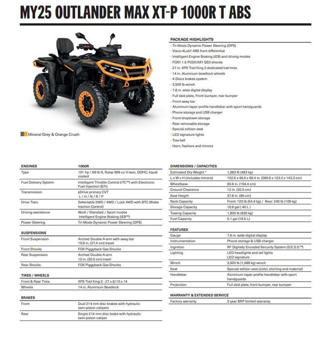 Can-Am Outlander MAX XT-P 1000R T ABS