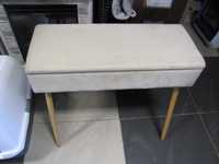 Tapicerowana ławka siedzenia z aksamitnym obiciem prostokątna skrzynia