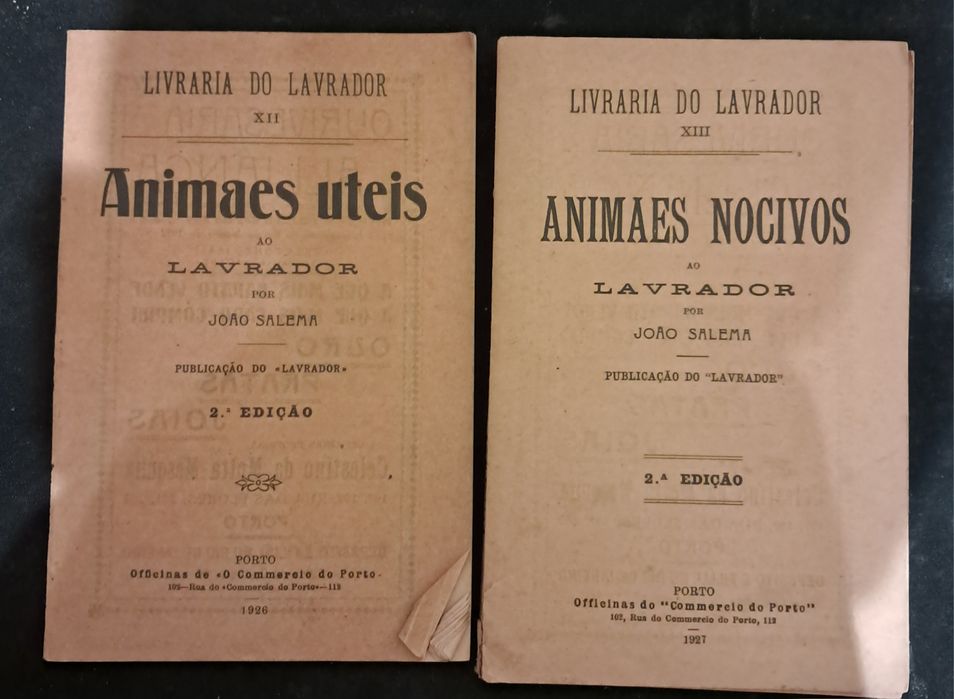 Livros de animais úteis e nocivos ao lavrador, 1926/1927.