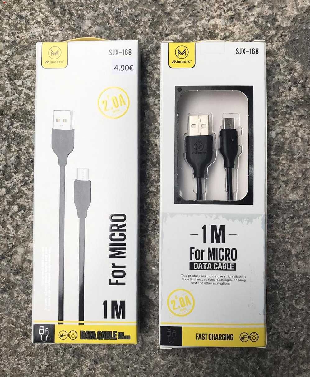 Cabo carregador Micro USB - 1 metro- Fast Charging/ Carregador Android