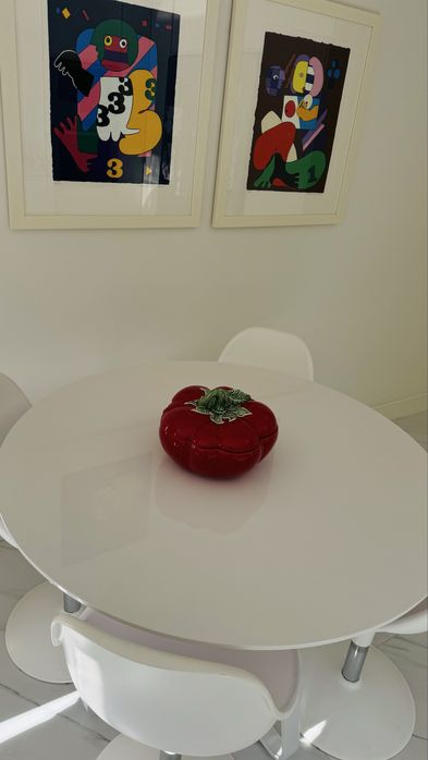 Mesa Rendonda branca 1,10 m