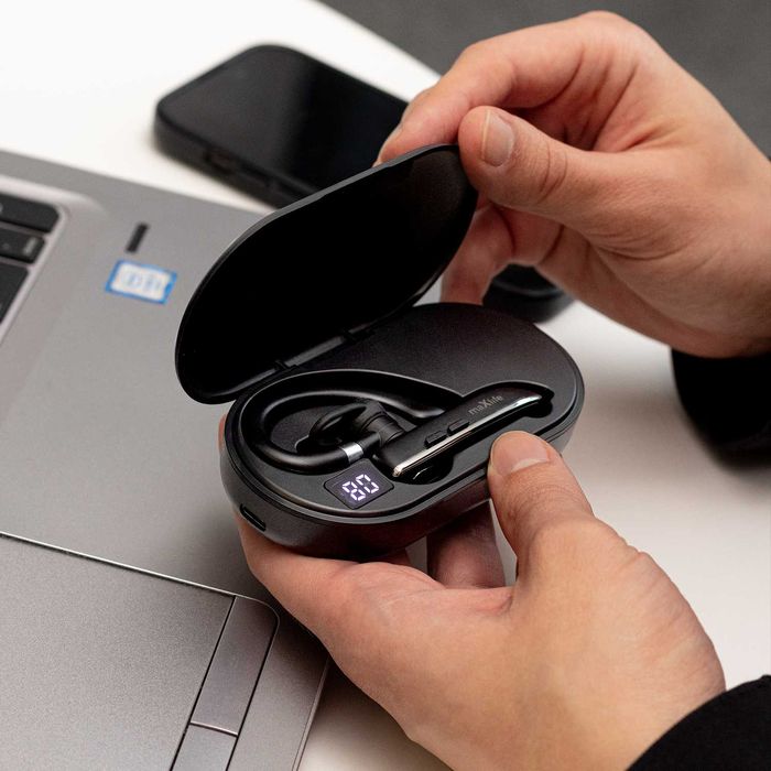 Słuchawka Bluetooth Maxlife Z Etui Ładującym/Mocna Bateria! Na Prezent