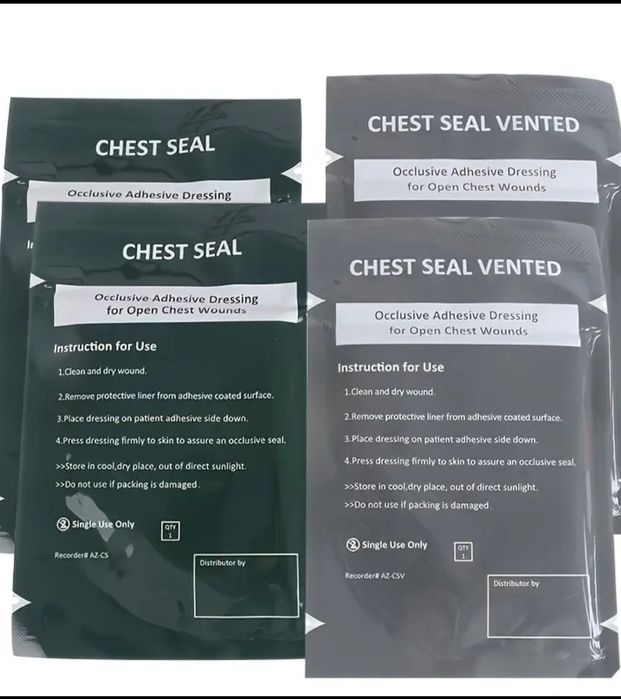 Окклюзионная тактическая повязка/наклейка/оклюзійна наліпка chest seal