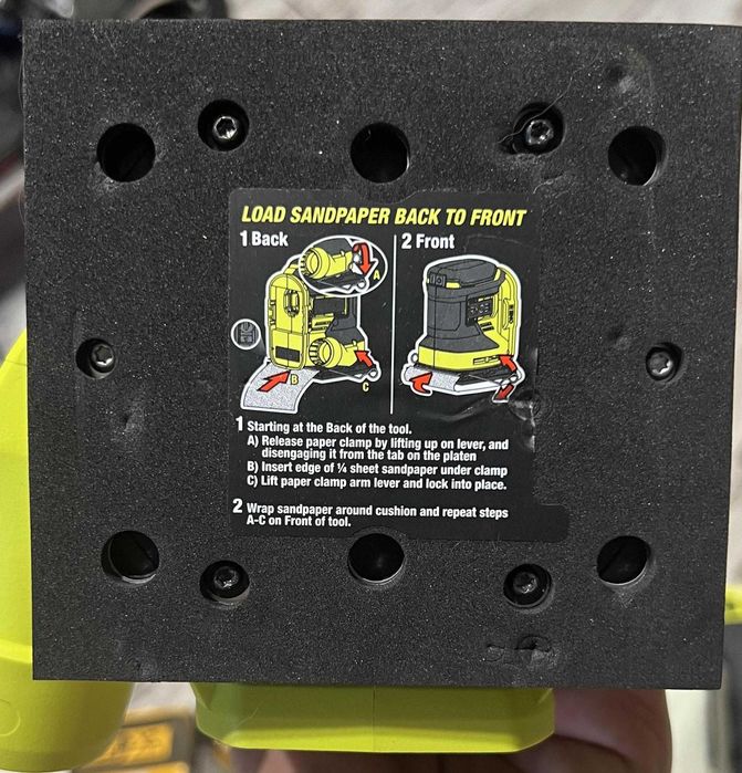 Бездротова шліфмашина RYOBI ONE+ PCL401 18V квадрат 1/4 США