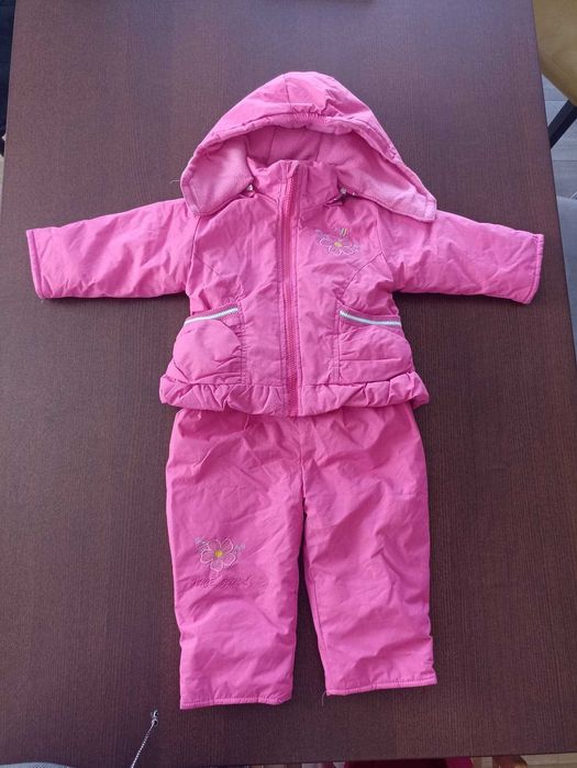Komplet zimowy dla dziewczynki kurtka + spodnie r. 80