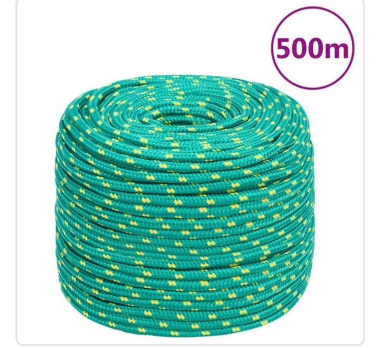 Linka żeglarska lub jak kto woli zielona, 8 mm, 500 m, polipropylen.