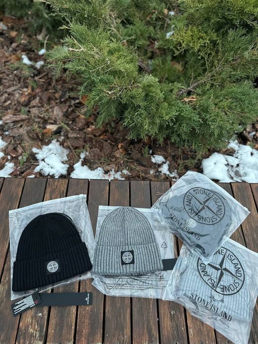 Мужские Шапки стон исланд / черная и серая шапка зимняя