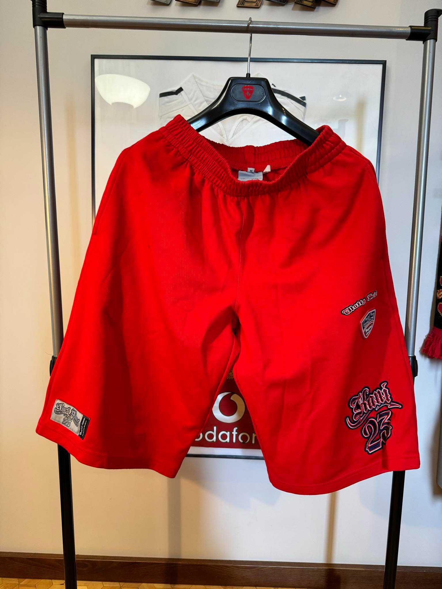 spodnie Vintage 90s Karl Kani Red Baggy Shorts Logo Pattern M