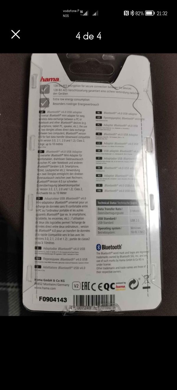 Adaptador Bluetooth v4.0