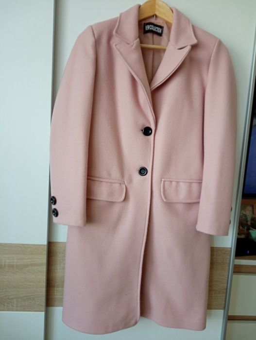 Płaszcz damski pudrowy róż
