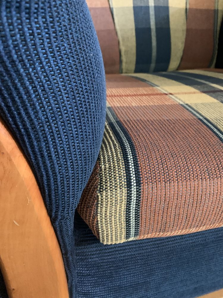 Sofa z funkcją spania i fotel  komplet fabryka Swarzęd