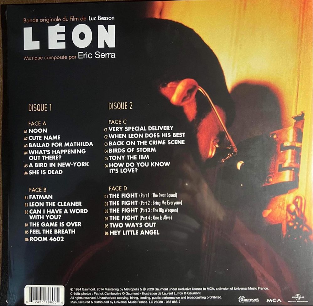 Нова платівка Eric Serra - Léon (Musique Du Film De Luc Besson) 2LP