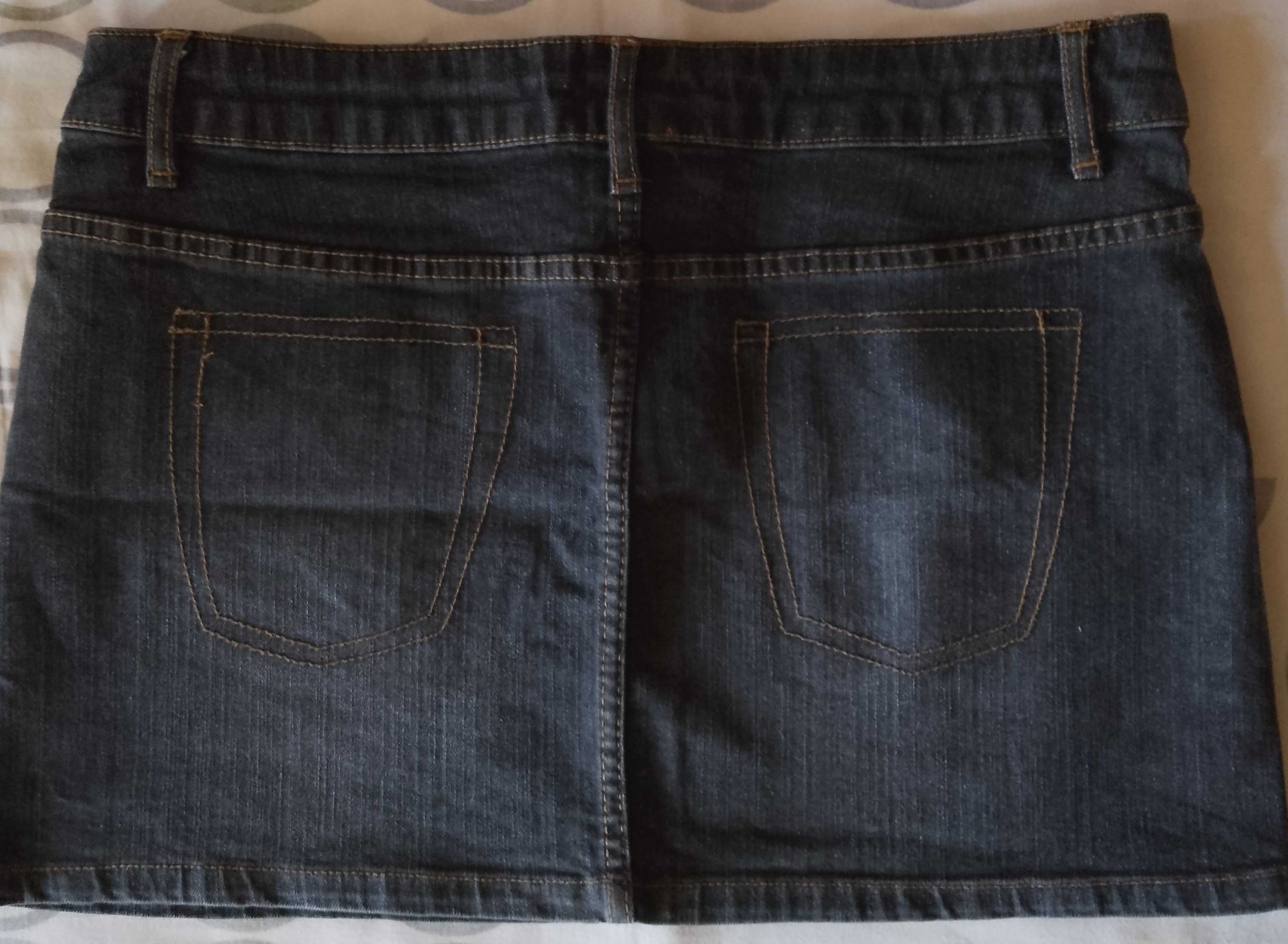 Spódnica jeansowa mini rozm. 12/40 przecierany jeans