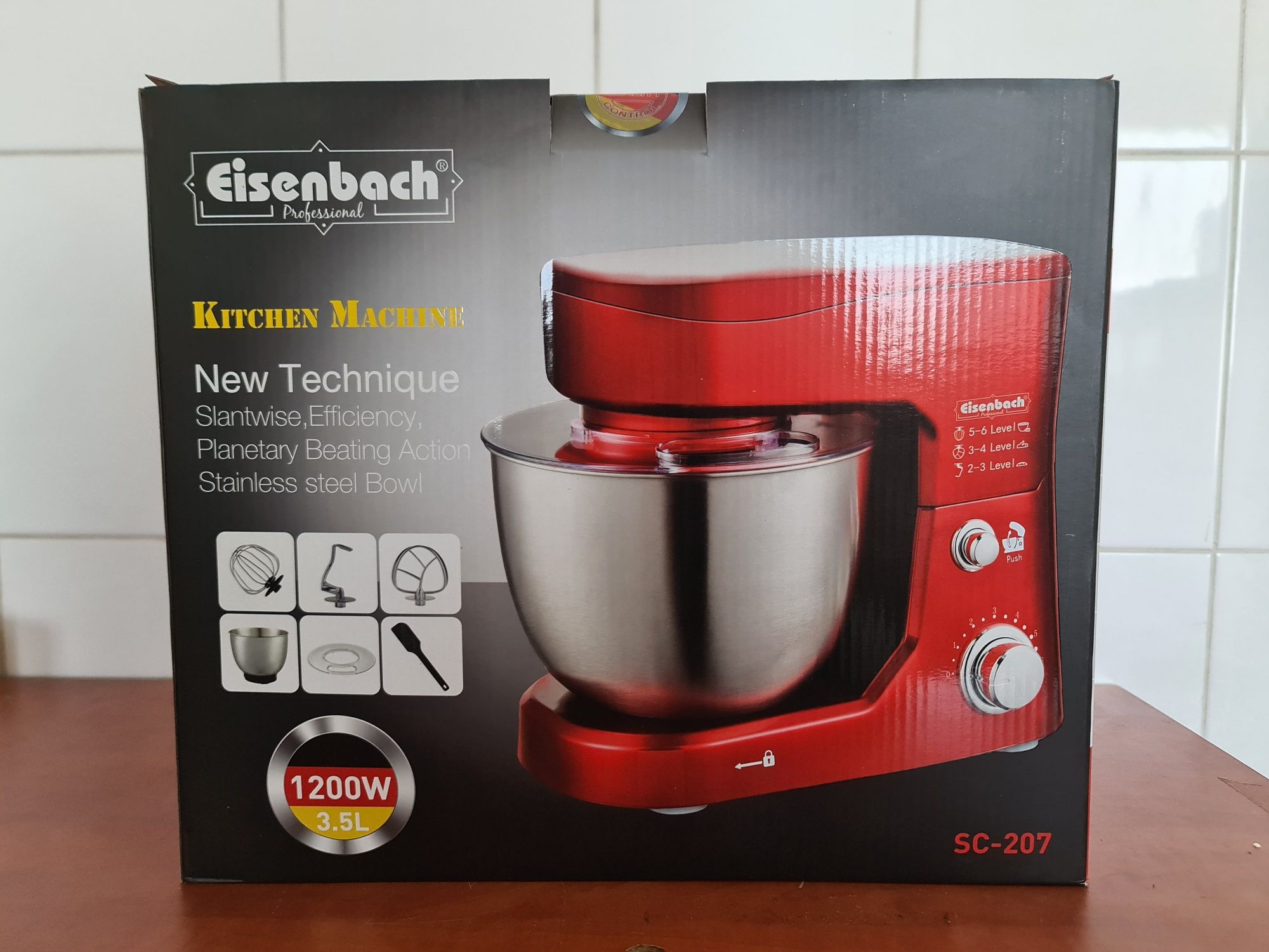 Robot kuchenny planetarny 3,5 l  misa ze stali nierdzewnej 1200W