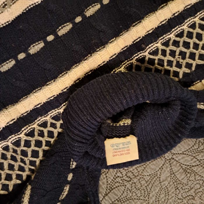 BARIS Wełniany gruby sweter golf/ z golfem shetland r. XL/XXL