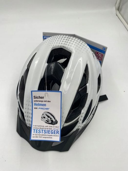 kask rowerowy fischer urban biały mtb rozmiar l/xl 58-61 cm