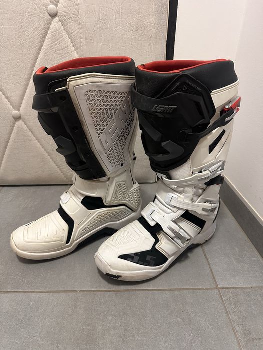 Buty mx Leatt 5.5 flexlock biale. Rozmiar 47 jak nowe.