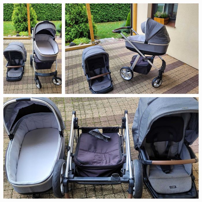 Wózek 2 w 1 ESPIRO NEXT GRREY DOVE na pompowanych kołach