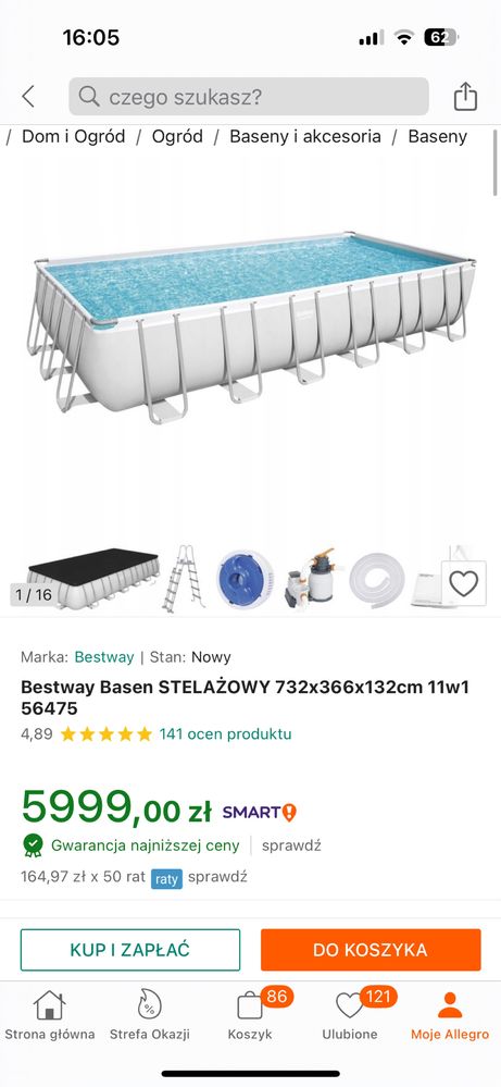Nowy Basen stelażowy  uszkodzone pudelko
