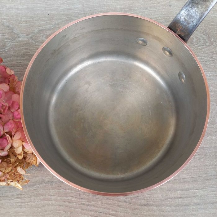 Profesjonalny miedziany rondel poj. 3 litry grube dno 3mm - sygnowany