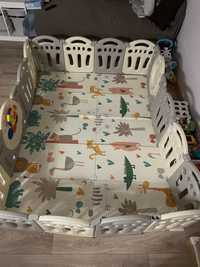Ігровий манеж дитячий огорожа та напольний килимок для новороджених
