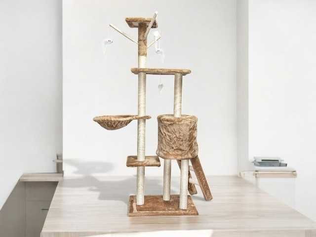 Duży stylowy drapak dla kota wieża budka domek legowisko zabawka hamak