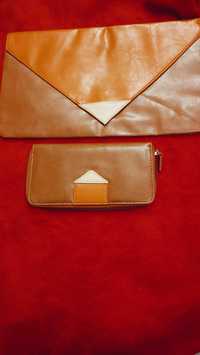 Komplet  - torebka kopertówka + portfel - Eido
