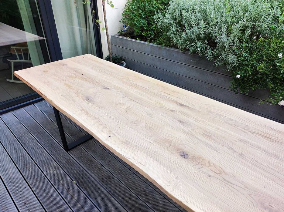 Piękny DĘBOWY STÓŁ, metalowe nogi, olejowosk, loft, przecena z 5 tys.