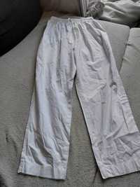 Spodnie luźne białe szerokie S
