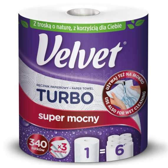 Ręcznik papierowy Velvet TURBO 96 opak (półpaleta) celuloza *15,60zł
