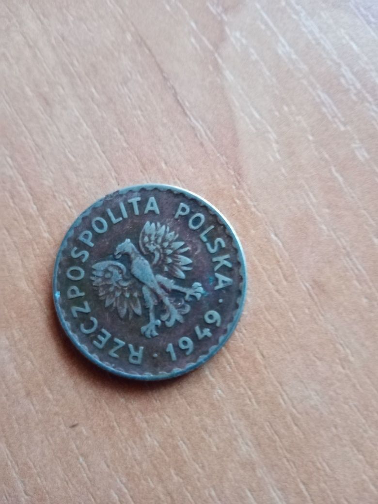 Sprzedam monetę 1 złoty z 1949 r