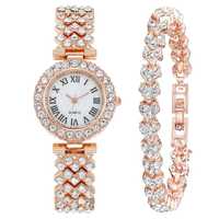 Женский набор: наручные часы и браслет.

Цвет: розовое золото
Тип: Жен