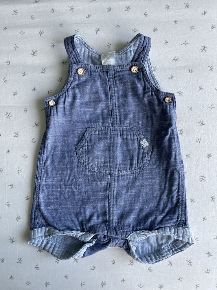 Spodenki 62 H&M ogrodniczki dla chłopca modne spodnie na lato paczka