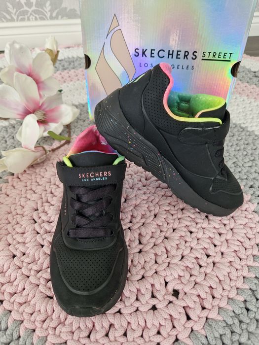 Buty Dziewczęce Sneakersy Skechers 33 Czarne Na Rzepy