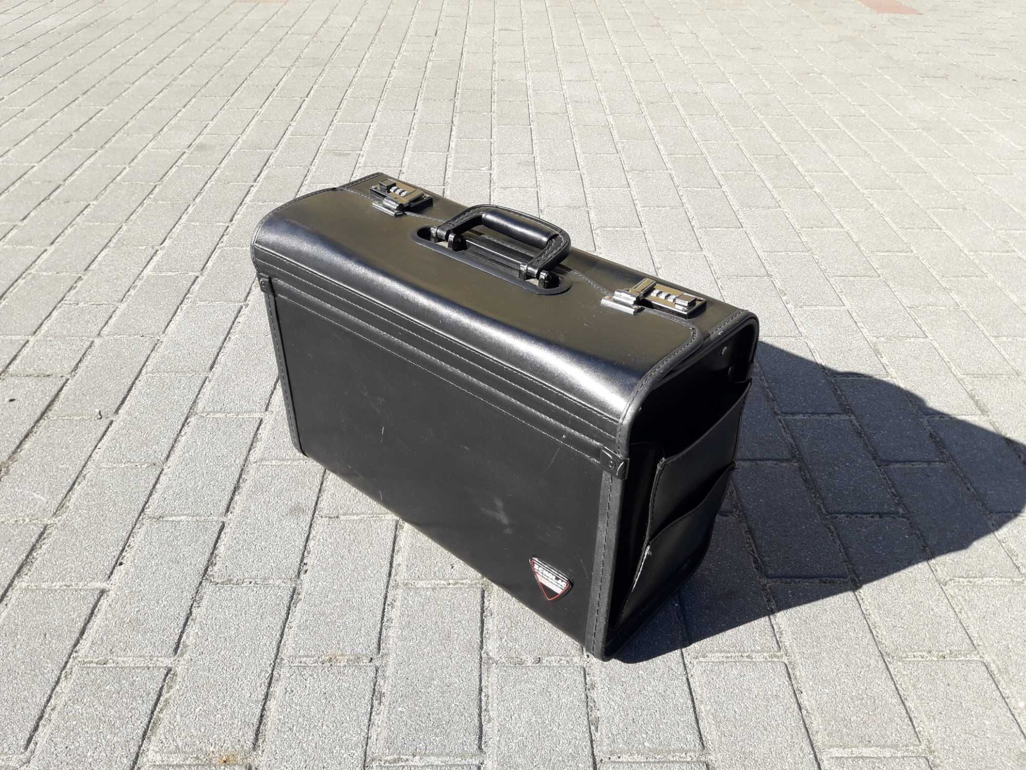 Torba lekarska kufer kuferek teczka pilotka skóra db stan nr 2 ECHOLAC