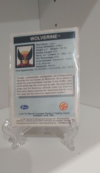 Carta promocional das trading cards da Marvel Universe Series II