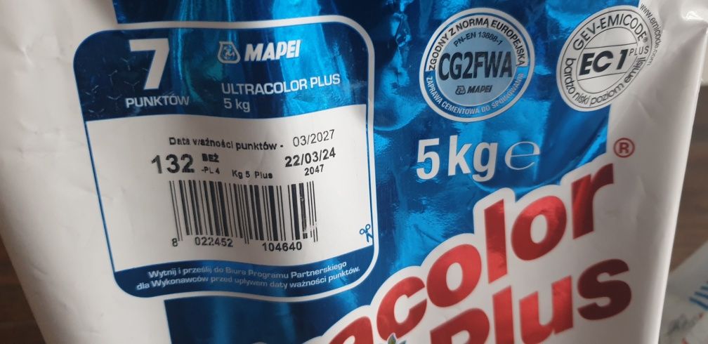 Fuga ultracolor plus Mapei 132 beż 5kg