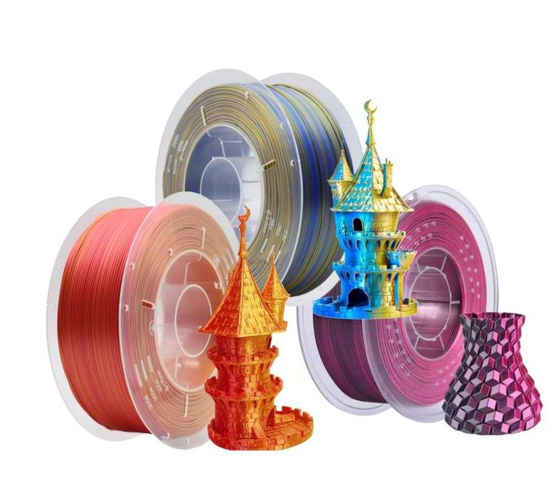 Пластик для 3Д друкуCreat 3D Silk Dual Colors,Набір 3х250 грамм