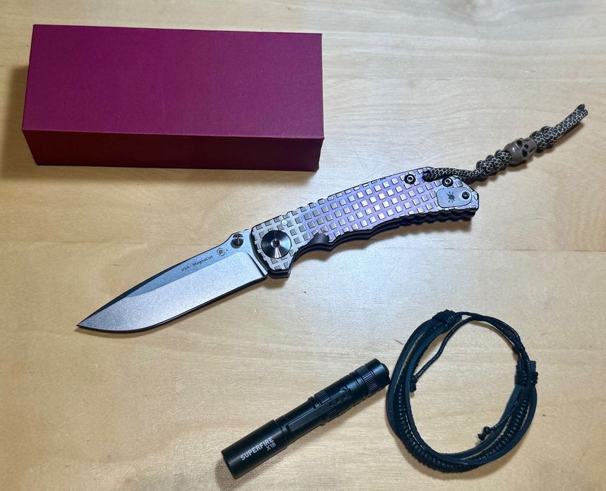 Nowy nóż składany firmy Jufule model Spartan Blade Monkey Tytan Brown