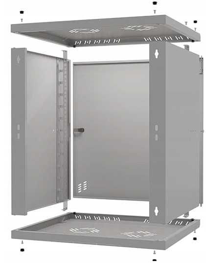 Szafa RACK 19" 12U 450mm Serwerowa Wisząca Metalowe Drzwi Stalflex