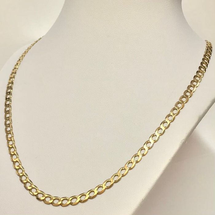 Złoty ŁAŃCUSZEK damski 585 14K cudowna PANCERKA 60cm