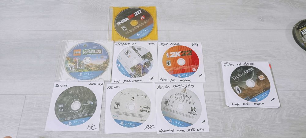 Диски з іграми до Sony Playstation 4 - 16шт - читаємо опис