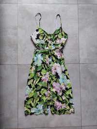 Sukienka na ramiączkach midi w kwiaty tropical floral print Asos 34 XS
