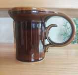 Świecznik kaganek Porcelit Pruszków brązowy Vintage PRL