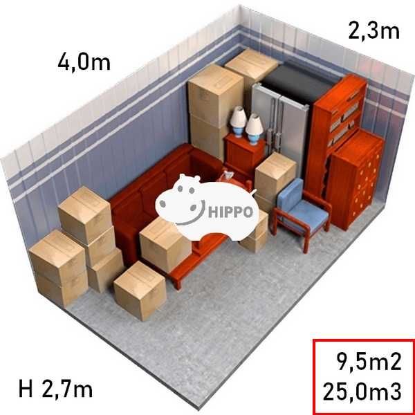 9,5m2 / h2,7m  Self Storage HIPPO24 Magazyny Samoobsługowe Wwa Ursynów