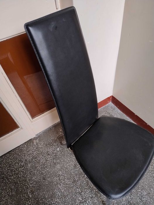 SUPER CENA TANIEJ! Krzesło tapicerowane ekoskórą metalow nogi stabilne